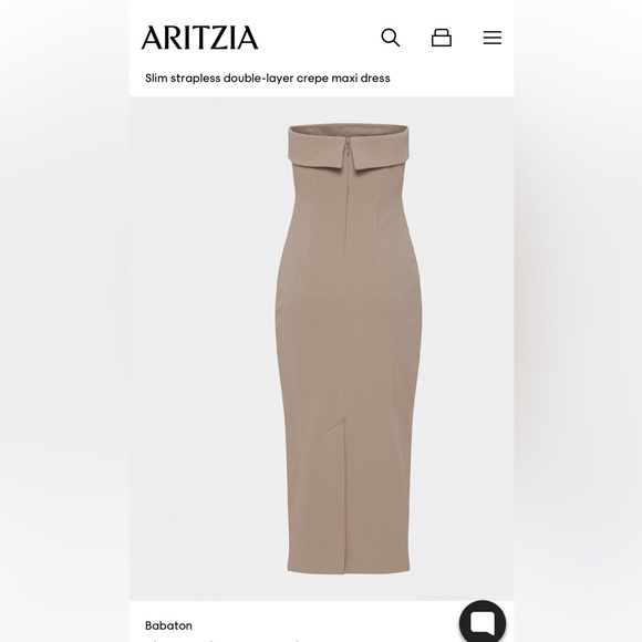 Aritzia Strapless Dress in Taupe, Tan, Brown FigureKnit™ Eyecatcher Dress - Picture 4 of 4